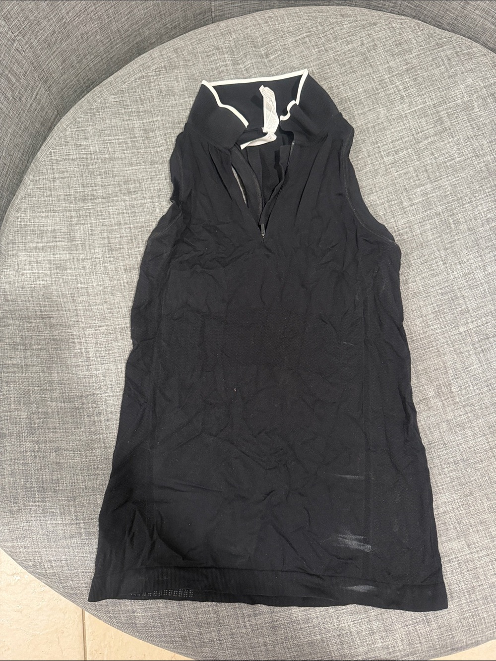 Athleta Black Sleeveless Swim Coverup with White Trim